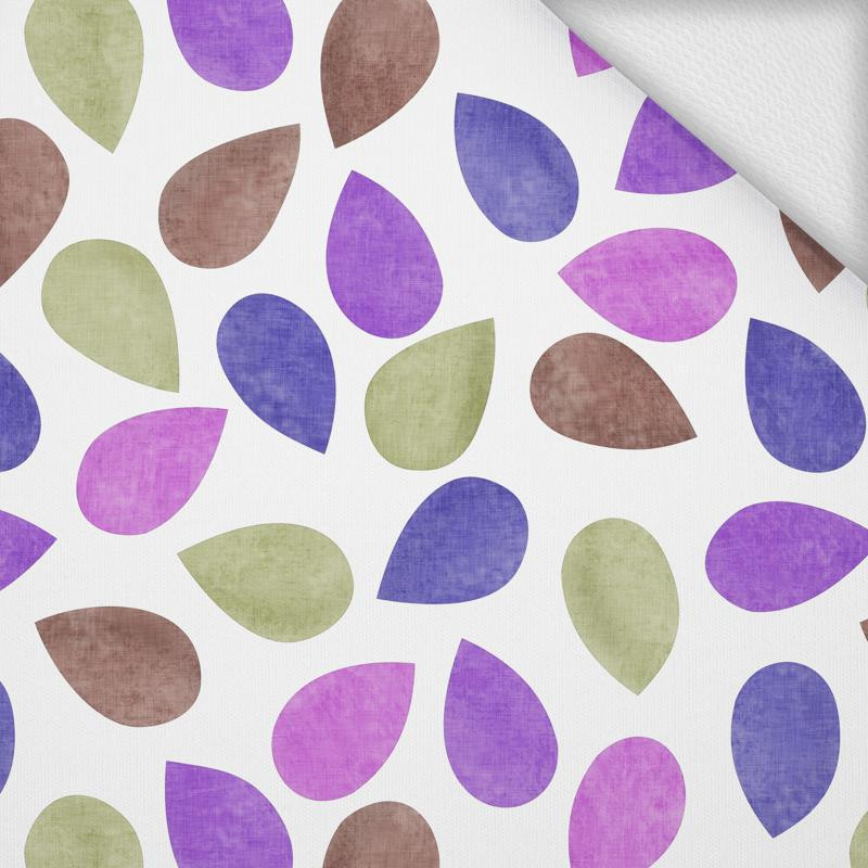 DUŻE LIŚCIE MIX / fioletowe - dresówka pętelkowa