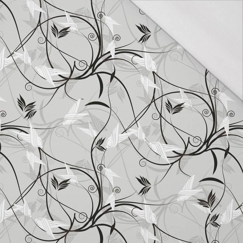 100cm LIŚCIE wz. 1 (szary) - single jersey 120g