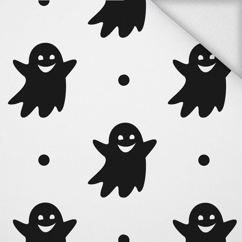 HALLOWEEN CZARNE DUSZKI / biały - dresówka pętelkowa SP250