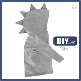 BLUZA DZIECIĘCA DINO "PARIS" (74/80) - MELANŻ JASNOSZARY - zestaw do uszycia