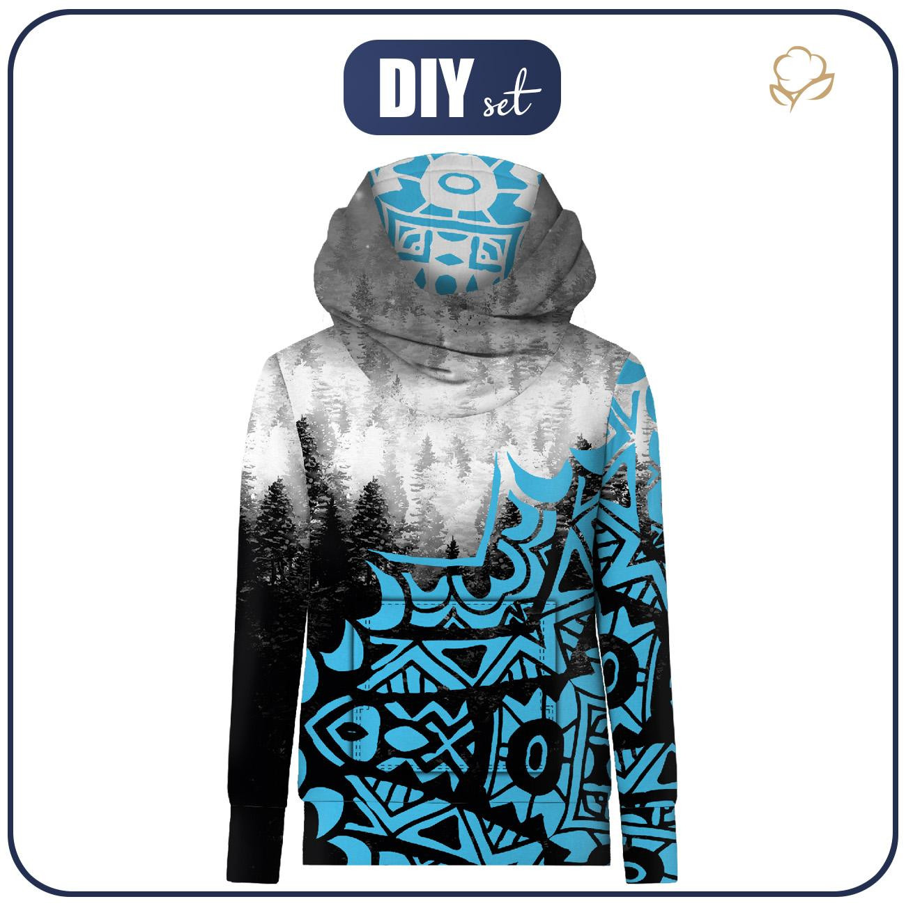 BLUZA HYDROFOBOWA UNISEX - MANDALA FOREST - zestaw do uszycia