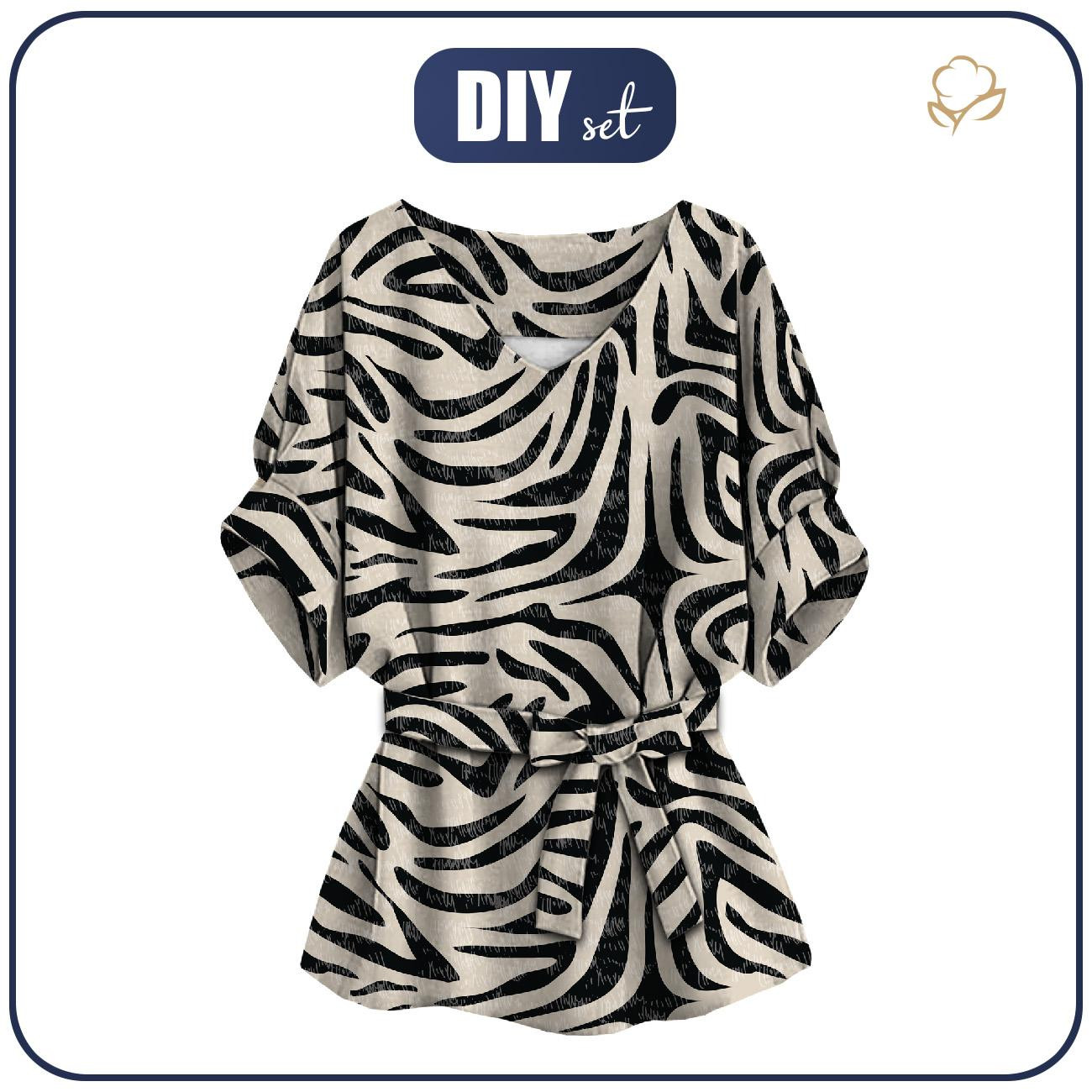 BLUZKA TYPU KIMONO - ZEBRA WZ. 1 - zestaw do uszycia 