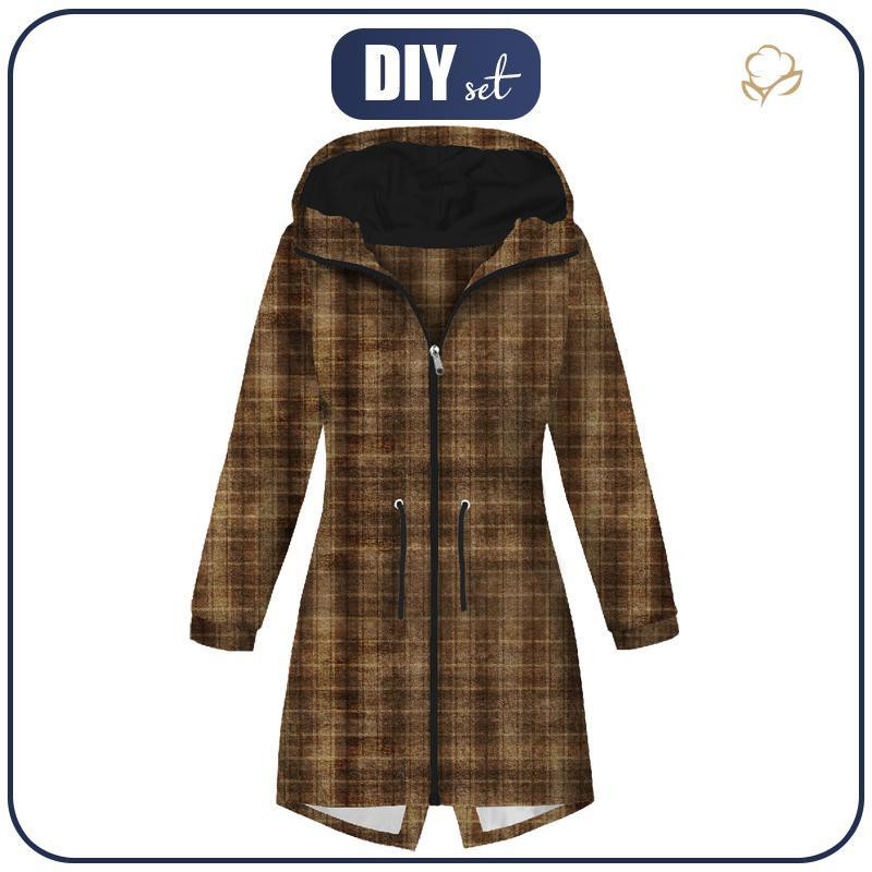 PARKA DAMSKA (ANNA) - JESIENNA KRATA / brązowy (BARWY JESIENI) - softshell  XL