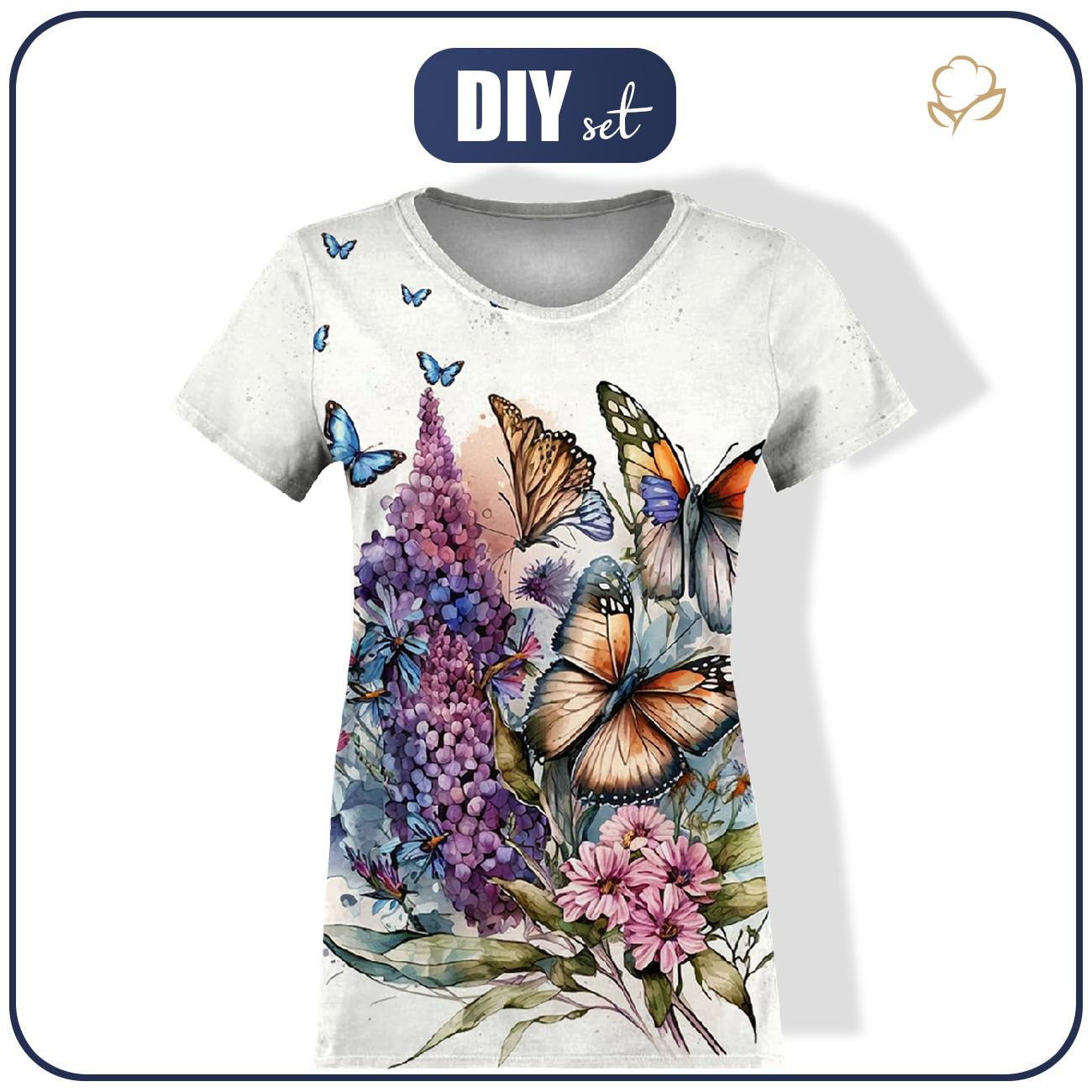 T-SHIRT DAMSKI - BEAUTIFUL BUTTERFLY WZ. 1 - zestaw do uszycia