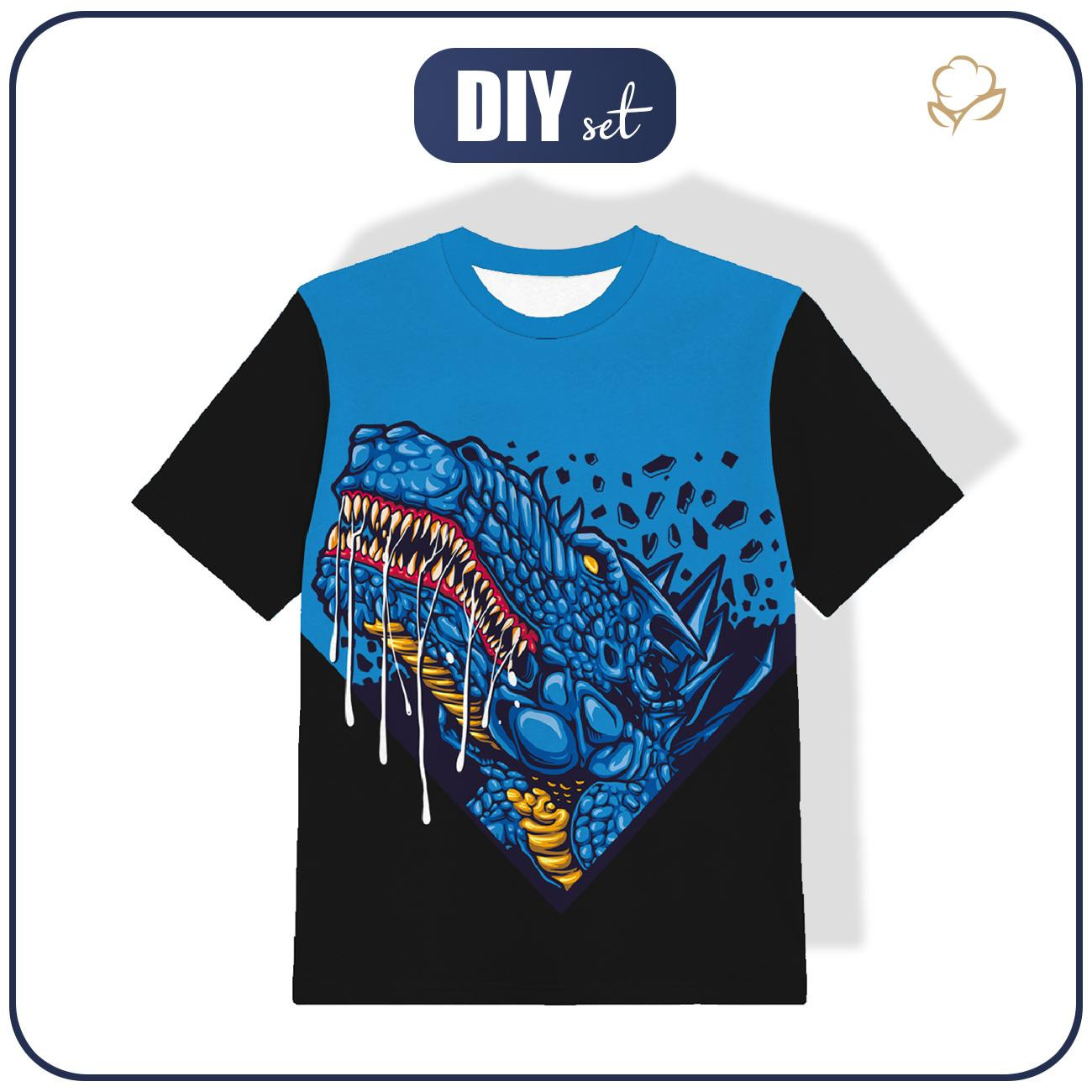 T-SHIRT DZIECIĘCY - BLUE DRAGON WZ. 2 / czarny - single jersey ITY