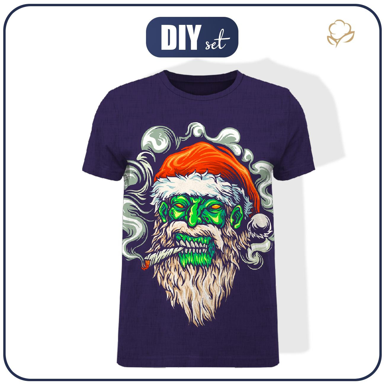 T-SHIRT MĘSKI - GREEN SANTA - zestaw do uszycia