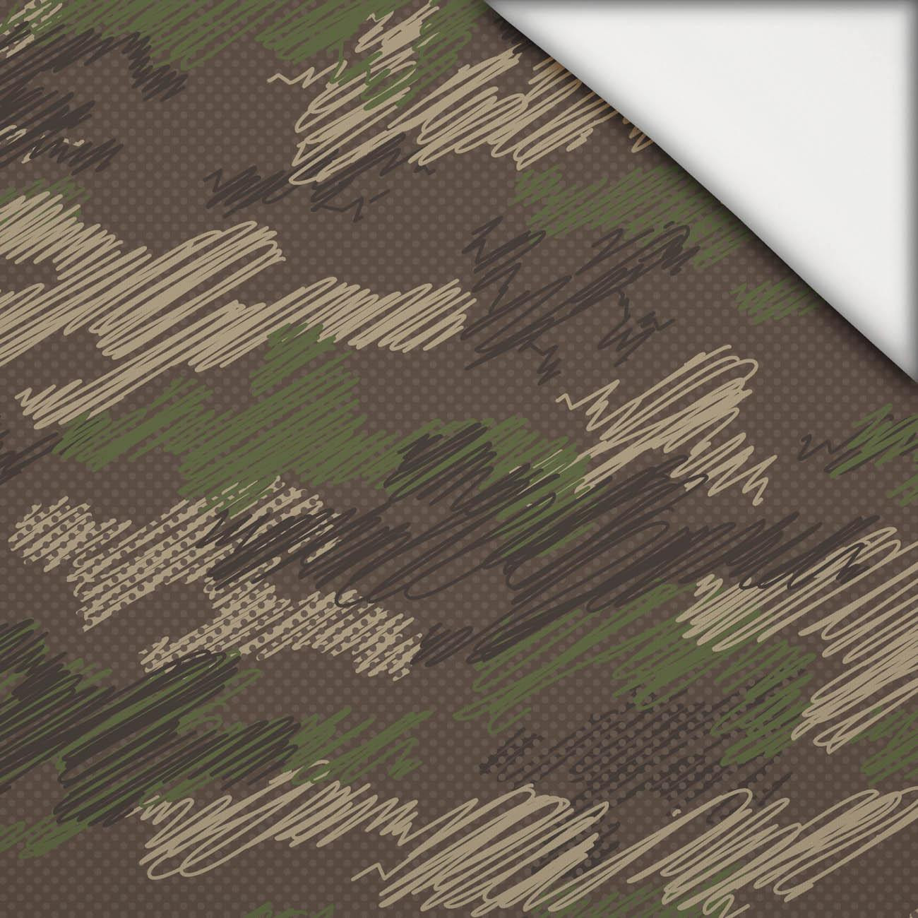 MORO - bazgroły / brązowy - lekka dzianina drapana