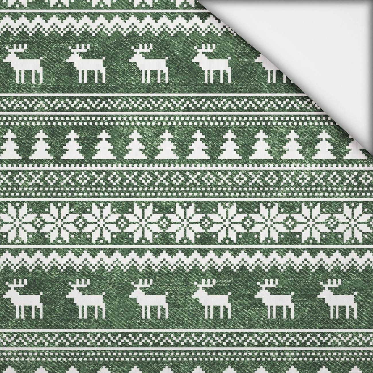 RENIFERY WZ. 2 / ACID WASH BUTELKOWA ZIELEŃ - lekka dzianina drapana