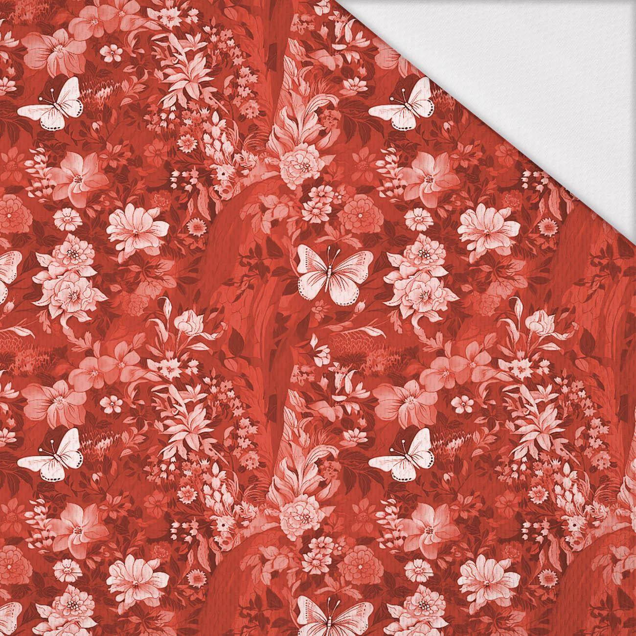 LUSCIOUS RED / FLOWERS - Dzianina sportowa Łezka 