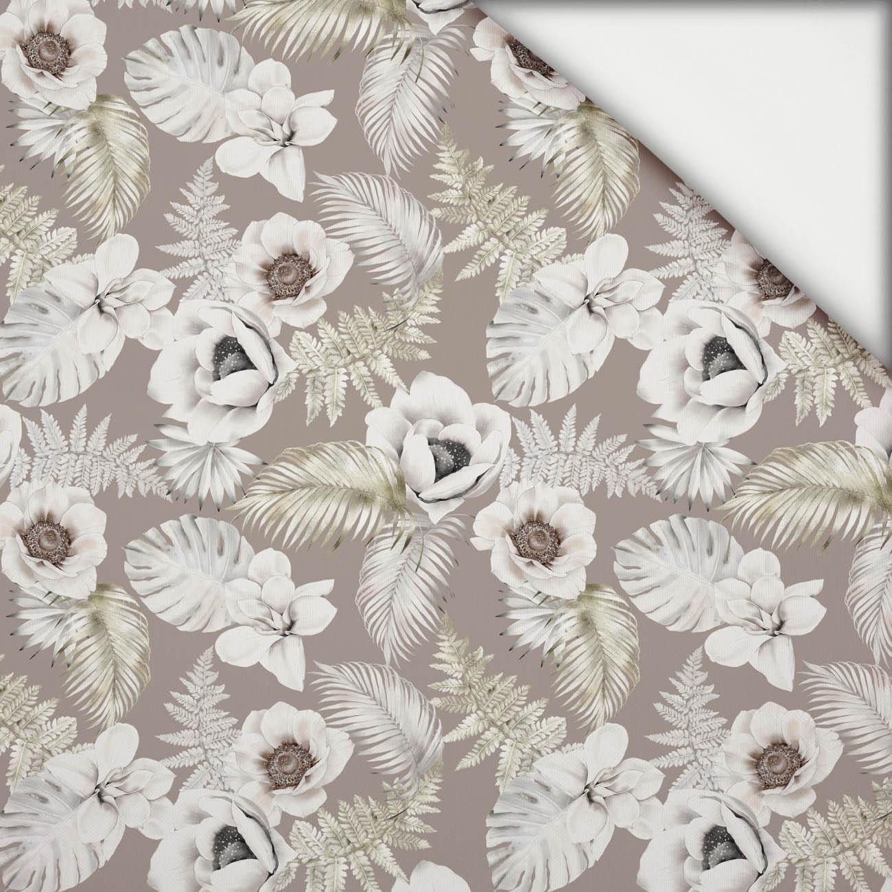 WHITE FLOWERS WZ. 3 - lekka dzianina drapana