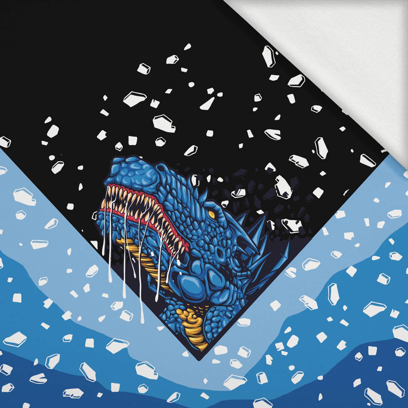 BLUE DRAGON WZ. 2 / czarny - PANEL (60cm x 50cm) dzianina pętelkowa z elastanem ITY