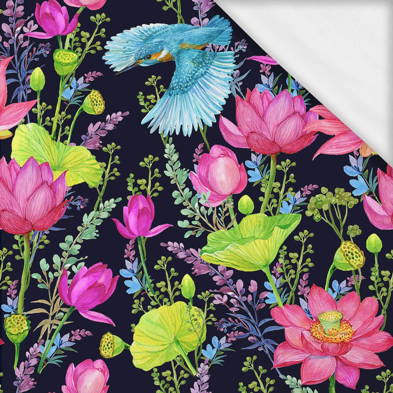 ZIMORODKI I MAKI (ZIMORODKI NA ŁĄCE) / czarny- single jersey z elastanem ITY