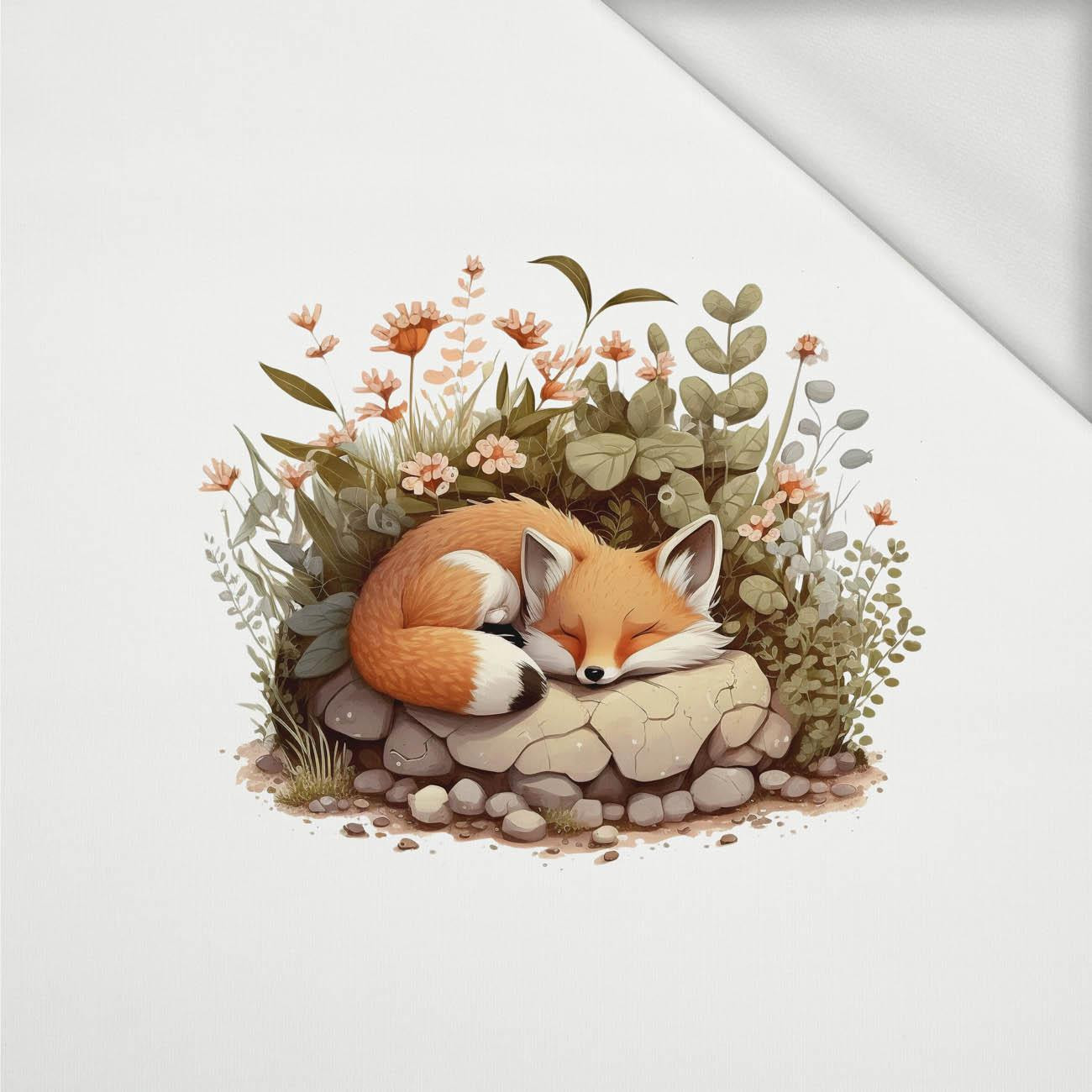 SLEEPING FOX - panel (60cm x 50cm) dzianina pętelkowa