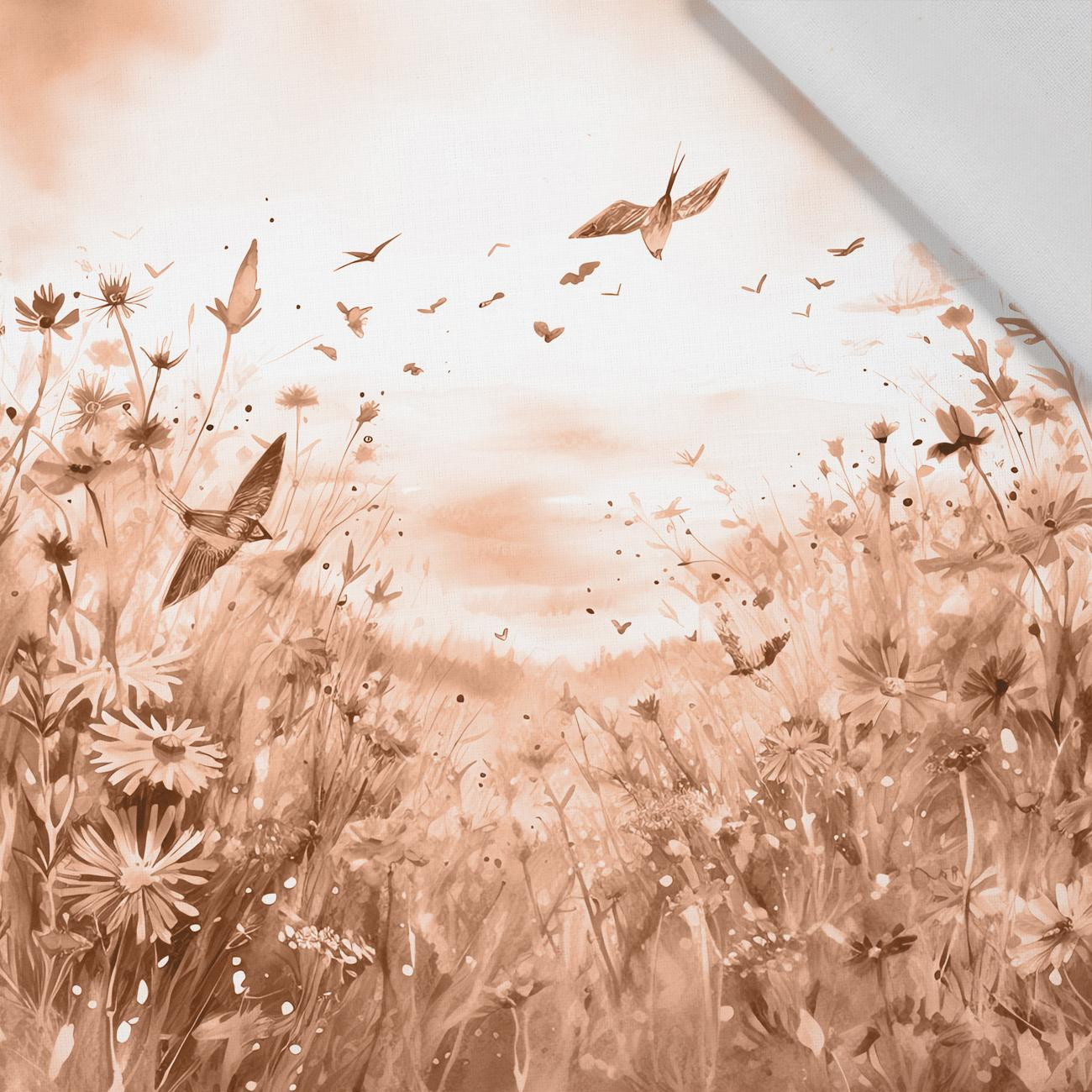 MAGIC MEADOW WZ. 10 / peach fuzz - PANEL (60cm x 50cm) tkanina bawełniana