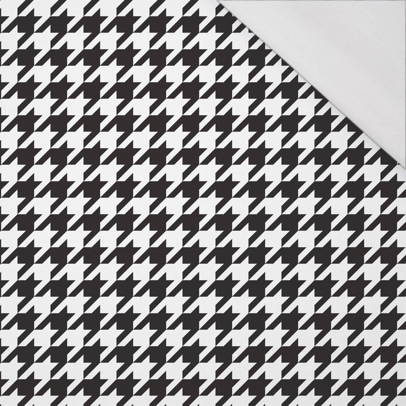 CZARNA PEPITKA / BIAŁY - single jersey z elastanem 