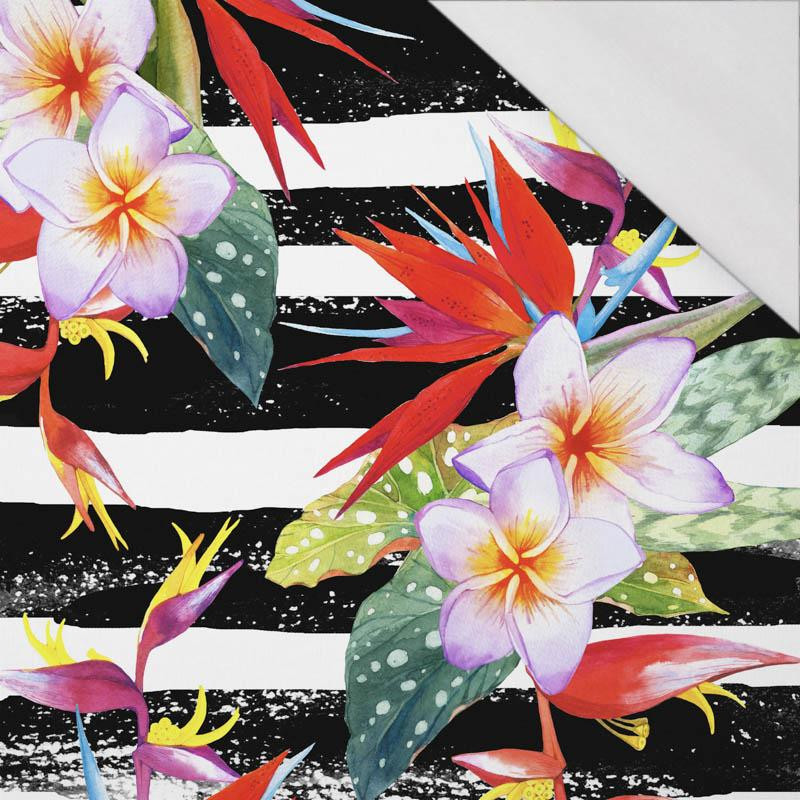 KWIATY NA ZEBRZE  - single jersey z elastanem 