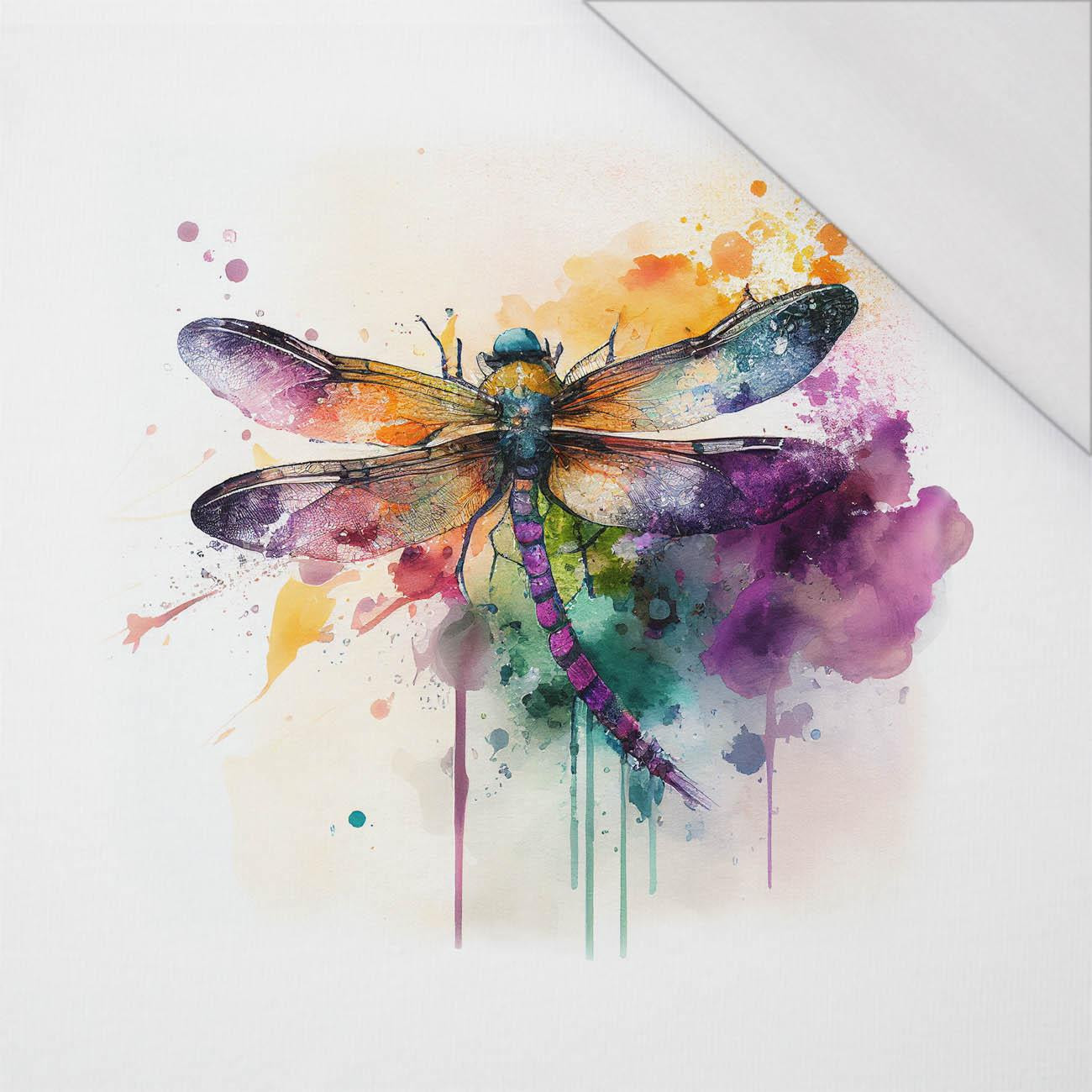WATERCOLOR DRAGONFLY - panel (75cm x 80cm) SINGLE JERSEY