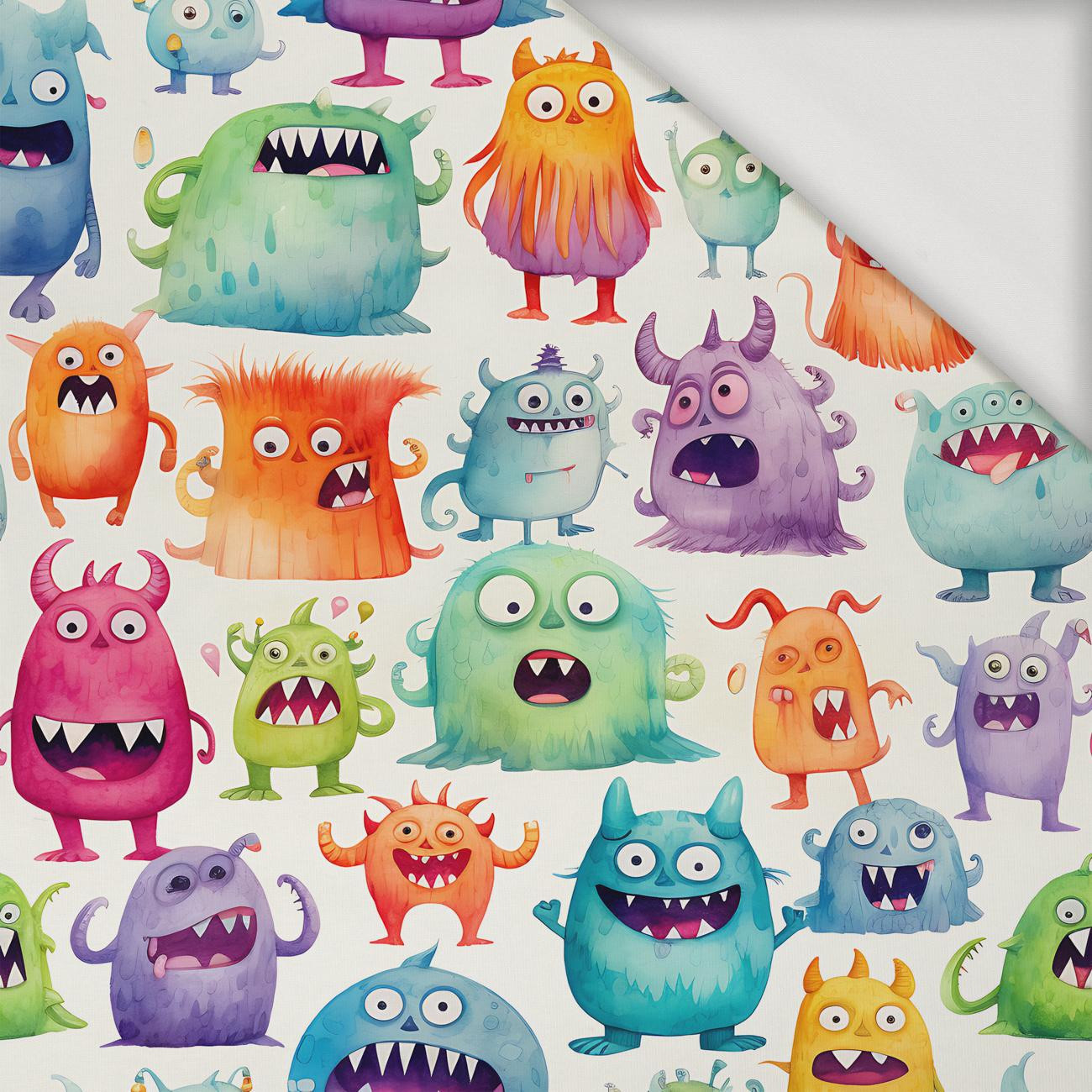 FUNNY MONSTERS WZ. 1 - Jersey wiskozowy