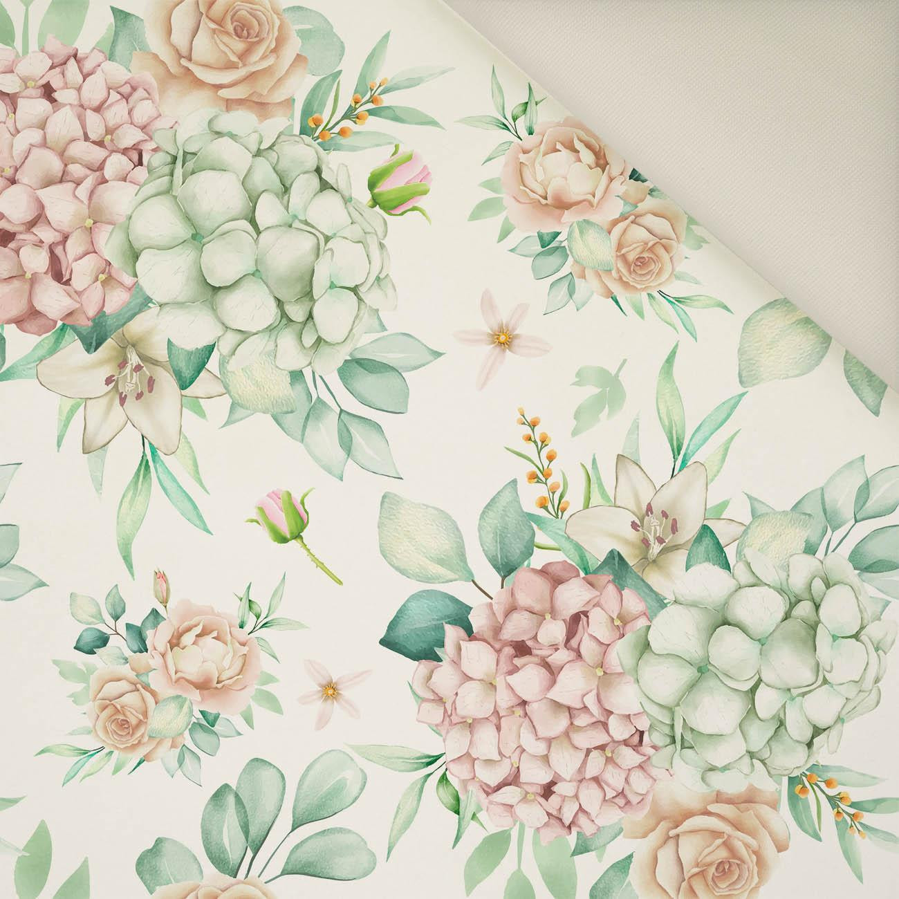 HORTENSJE / biały- Welur tapicerski