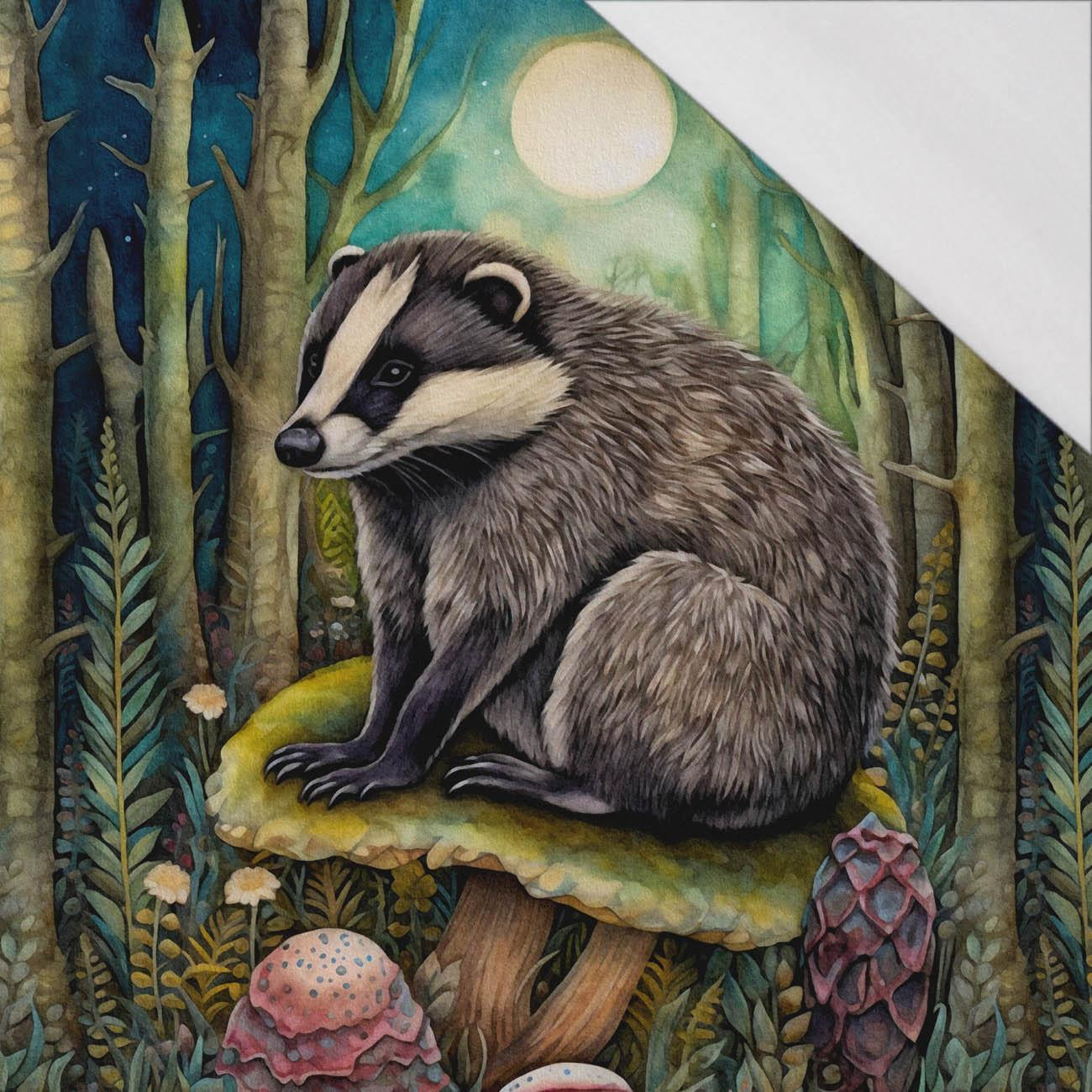 BOHO BADGER - panel (75cm x 80cm) SINGLE JERSEY