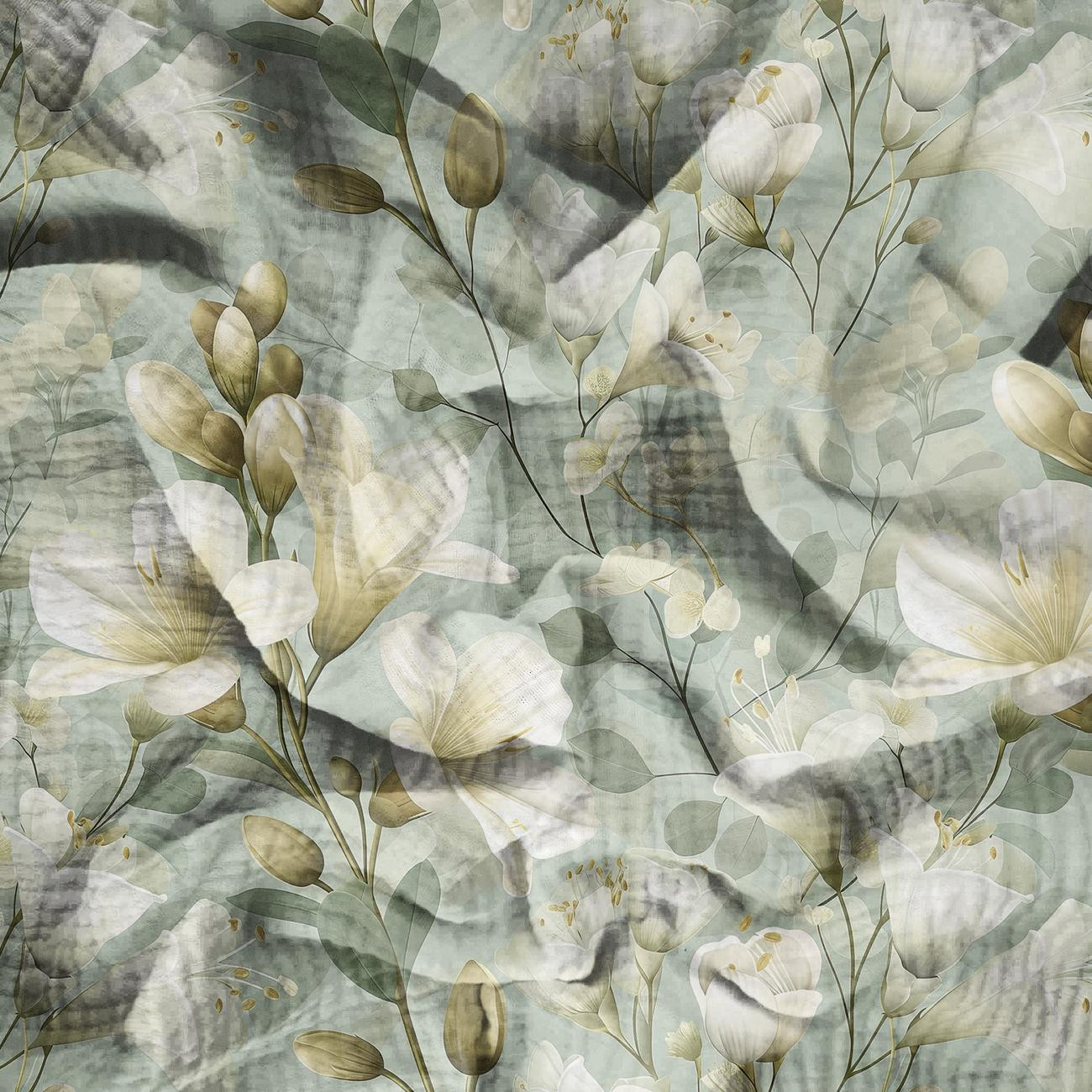 FLOWERS WZ.57 - Muślin bawełniany