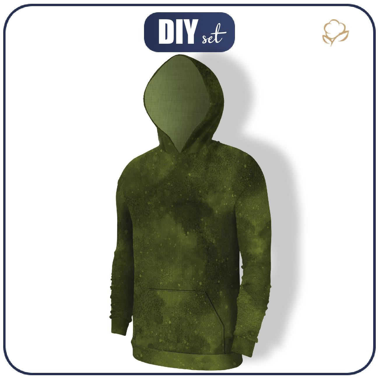 MĘSKA BLUZA Z KAPTUREM (COLORADO) - GRUNGE wz. 2 (oliwkowy) - zestaw do uszycia 