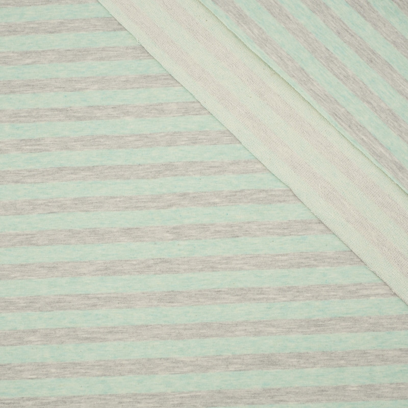 PASKI 1x1 / melanż miętowy- melanż jasnoszary - dzianina pętelkowa z elastanem PE260