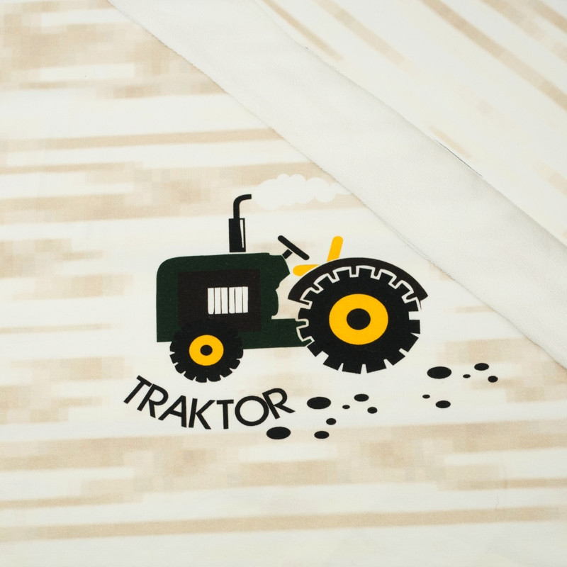 TRAKTOR ZIELONY - panel dzianina pętelkowa 