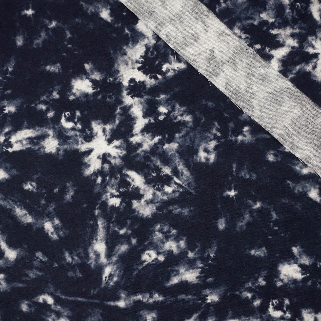 BATIK WZ. 2 / navy - tkanina bawełniana