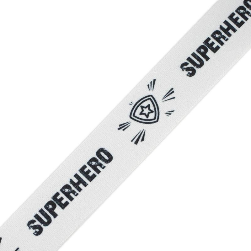 Guma tkana z nadrukiem - SUPERHERO / TARCZA / Rozmiar do wyboru