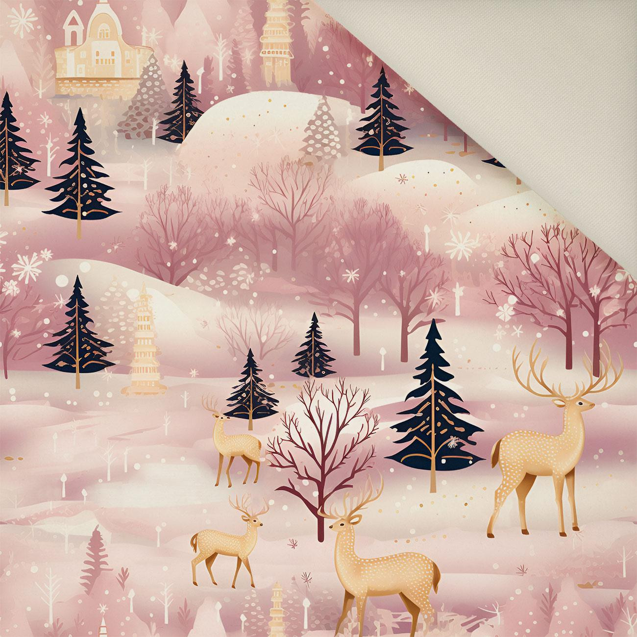 Pink Vintage Christmas wz. 1- Welur tapicerski