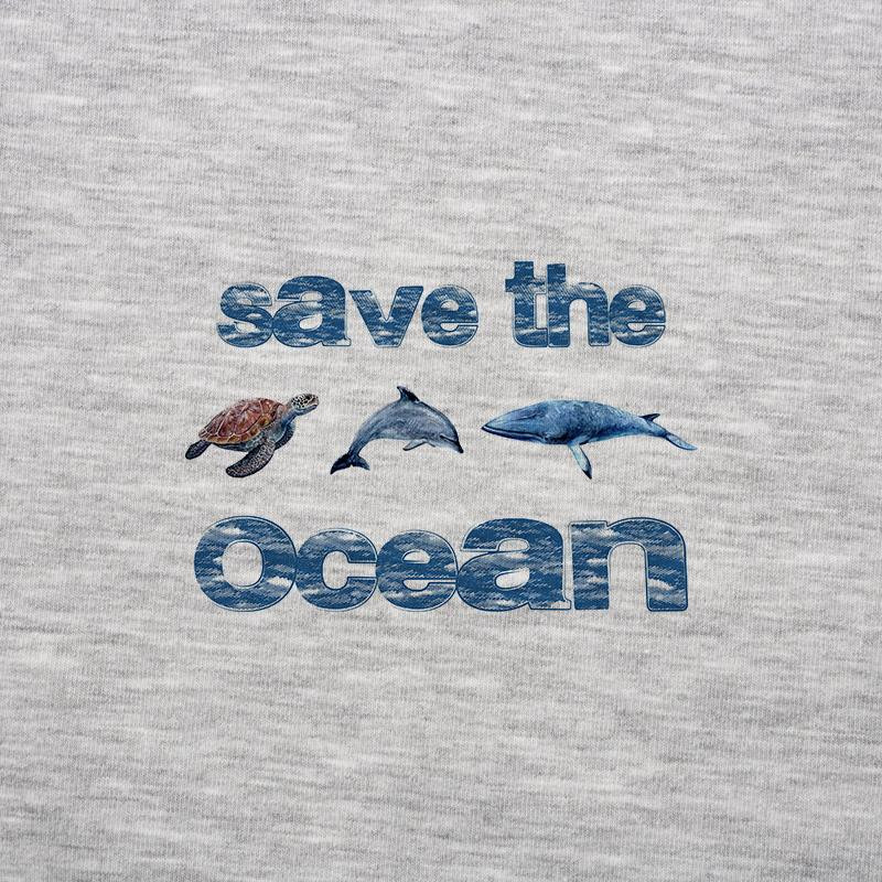 SAVE THE OCEAN / melanz jasnoszary - panel single jersey TE210