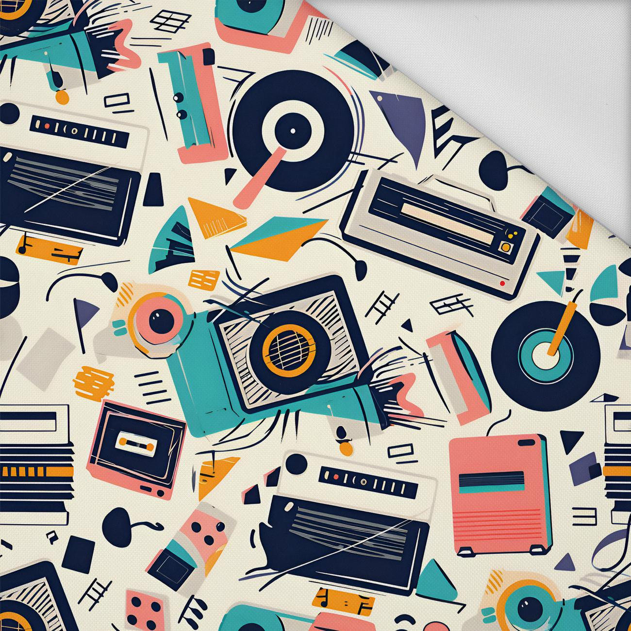 RETRO MUSIC - tkanina wodoodporna