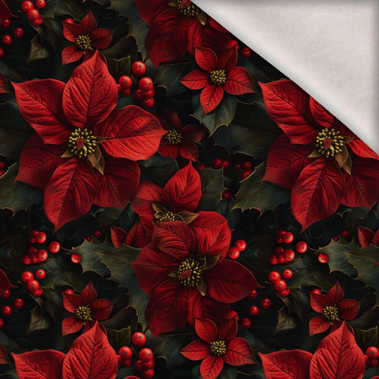 WINTER FLOWERS WZ.18 - dzianina drapana z elastanem ITY