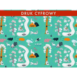 KOLOROWY LAS - Jersey wiskozowy WE210