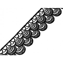 Koronka gipiurowa 45mm - czarna