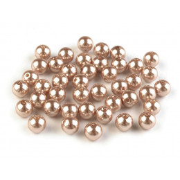Plastikowe koraliki perłowe 8 mm - beżowe (20g)