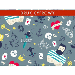 TATTOO / szara - dresówka pętelkowa 