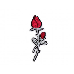 Naprasowanka haftowana mała róża - czerwona