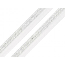 Lamówka elastyczna z lureksem 17mm - biała