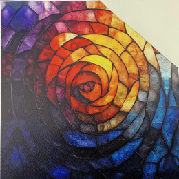STAINED GLASS WZ.3  46 cm x 50 cm - gruba ekoskóra tłoczona