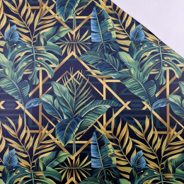 WILD JUNGLE wz.4 (MONSTERA) 46 cm x 50 cm - gruba ekoskóra tłoczona