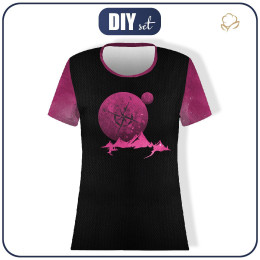 T-SHIRT SPORTOWY DAMSKI - KOMPAS / czarny - XXS