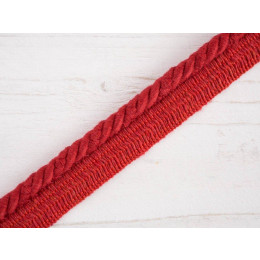 Tasiemka sznurek bawełniany z wypustką - czerwona