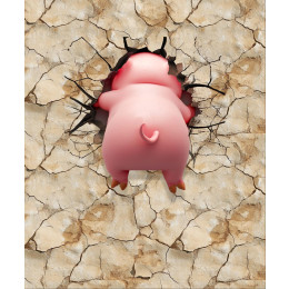 ANIMALS CRACKED wz.5 (piggy2) - panel (60cm x 50cm) tkanina bawełniana