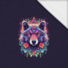ANIMALS MANDALA wz.6 - panel (60cm x 50cm)- single jersey z elastanem ITY