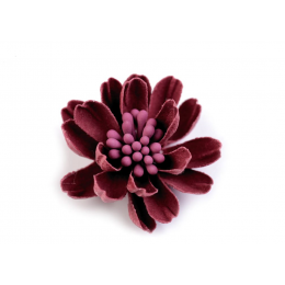 Aplikacja - bawełniany kwiatek 3D - bordowy