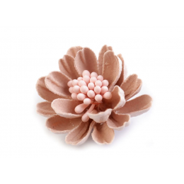 Aplikacja - bawełniany kwiatek 3D - łososiowy