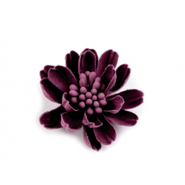Aplikacja - bawełniany kwiatek 3D - amarantowy