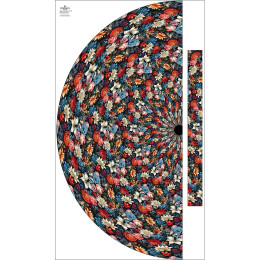 Panel na spódnicę "MAXI" - krepa/ Butterfly & flowers wz.10